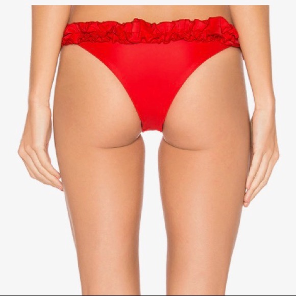 Lolli Swim x REVOLVE Red Ruffle Bikini Bottoms - Picture 2 of 5